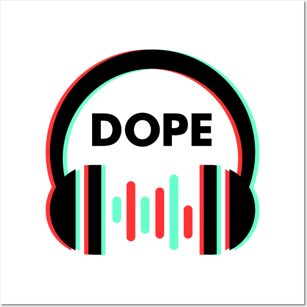 Dope headphones music lover 2 Wall Art by Hellgrafic